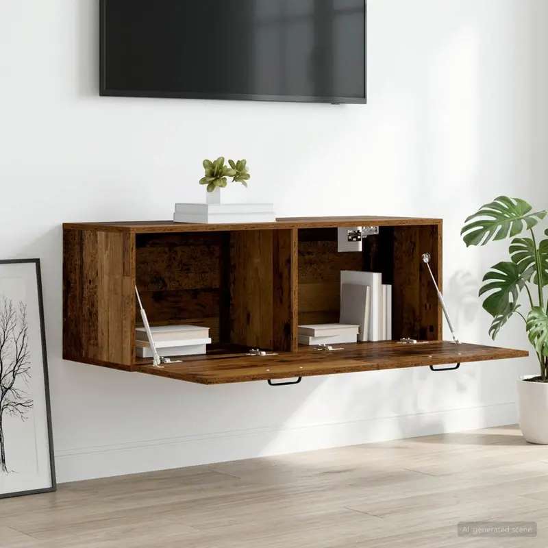 Vidaxl wandkast oud hout 100 x 36,5 x 35 cm bewerkt hout