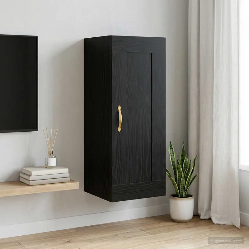 Vidaxl wandkast zwart eiken 34,5 x 34 x 90 cm bewerkt hout