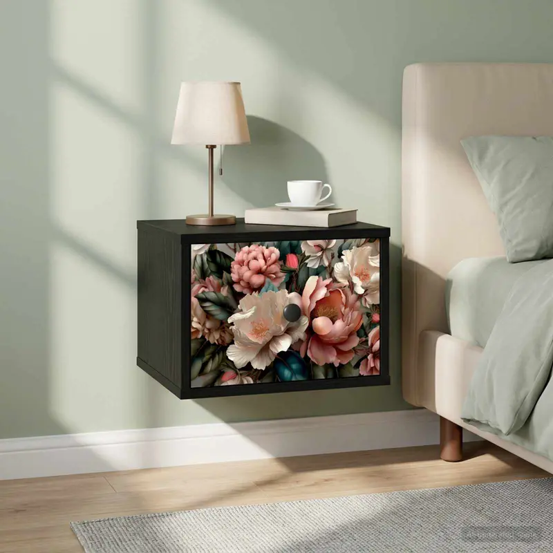 Vidaxl wandkastje borne zwart eiken 36 x 33 x 25 cm bewerkt hout