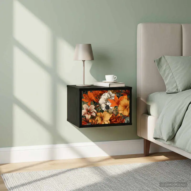 Vidaxl wandkastje gennep 2 st zwart eiken 36 x 33 x 25 cm bewerkt hout