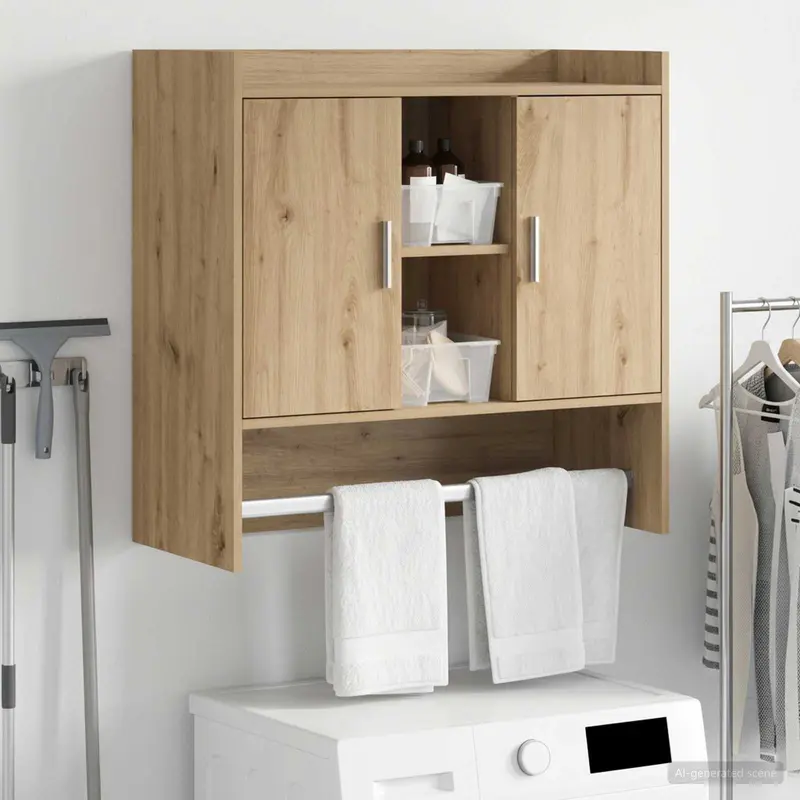 Vidaxl wandplank muurmontage artisanaal eiken 80 x 36 x 80 cm