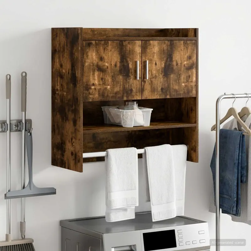 Vidaxl wandplank muurmontage gerookt eiken 80 x 36 x 80 cm