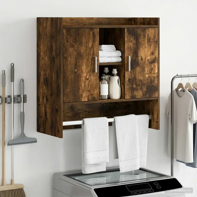 Vidaxl wandplank muurmontage gerookt eiken 80 x 36 x 80 cm