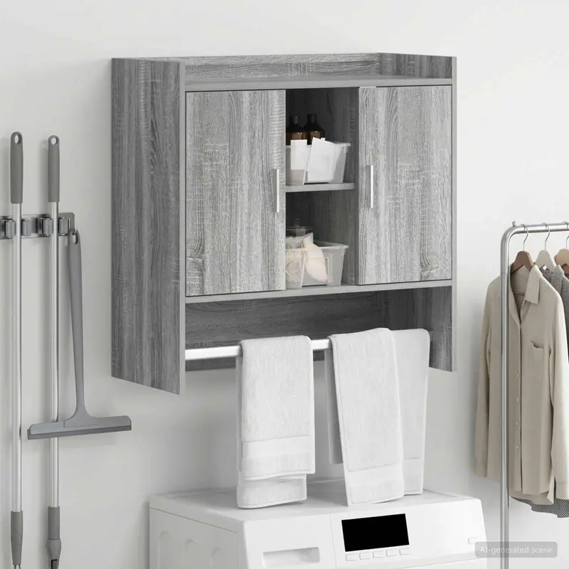 Vidaxl wandplank muurmontage grijs sonoma 80 x 36 x 80 cm bewerkt hout