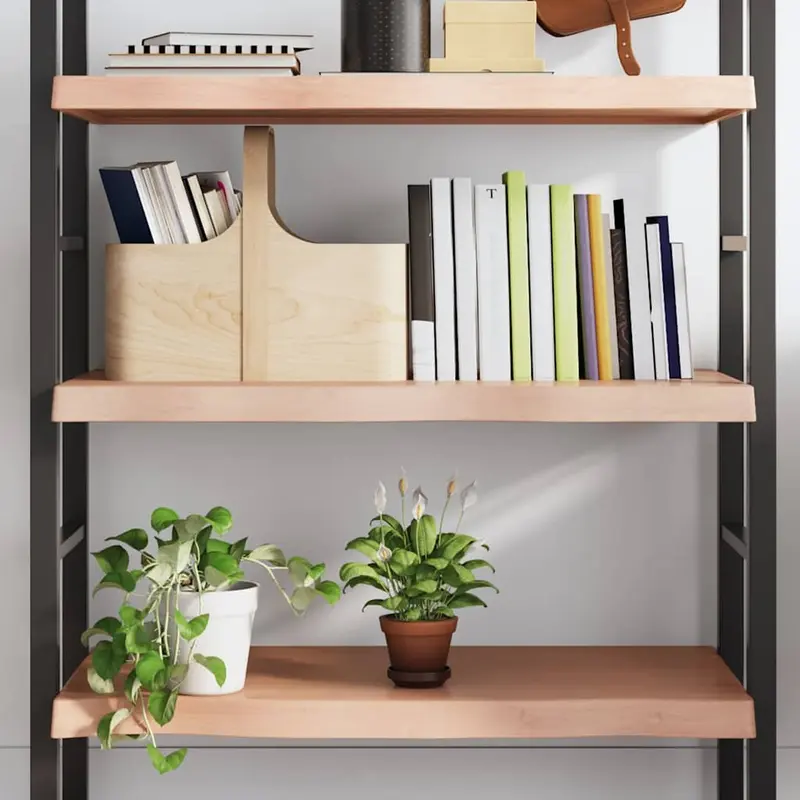Vidaxl wandschap 100x50x(2-6)cm behandeld massief eikenhout lichtbruin