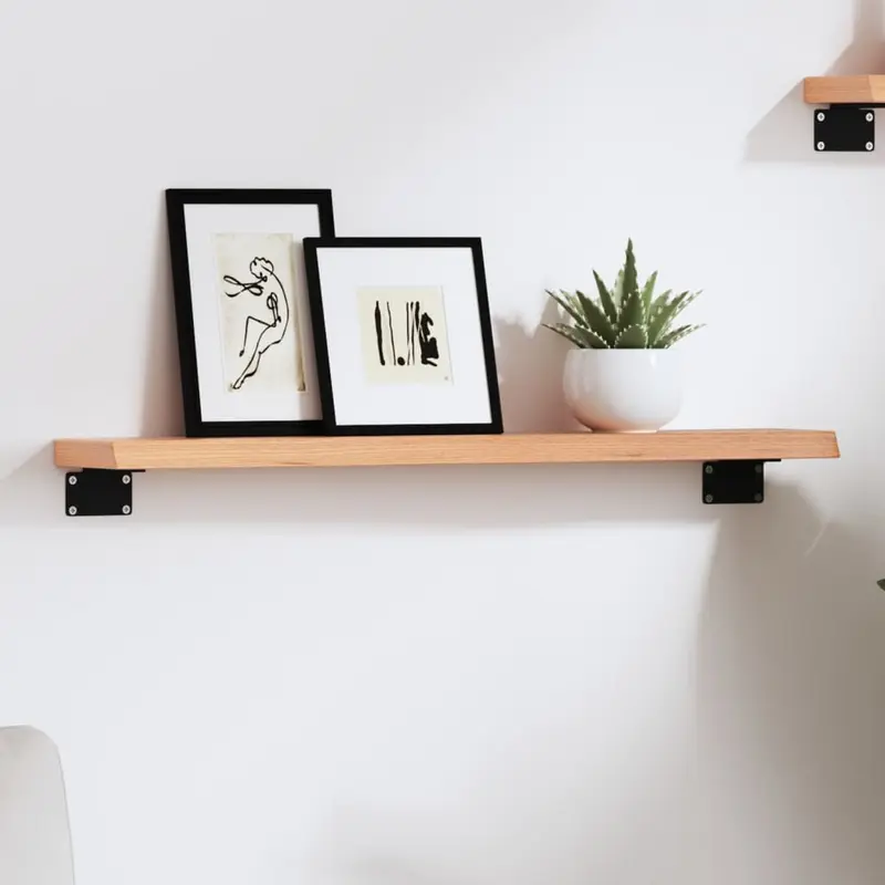 Vidaxl wandschap 60x10x2 cm behandeld massief eikenhout lichtbruin