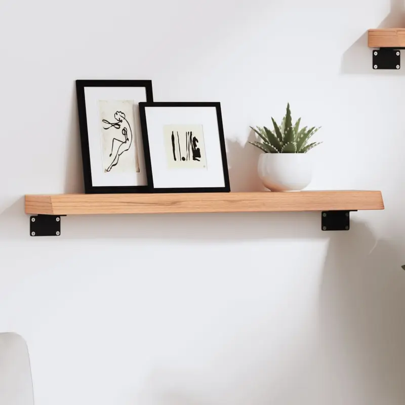 Vidaxl wandschap 60x10x4 cm behandeld massief eikenhout lichtbruin