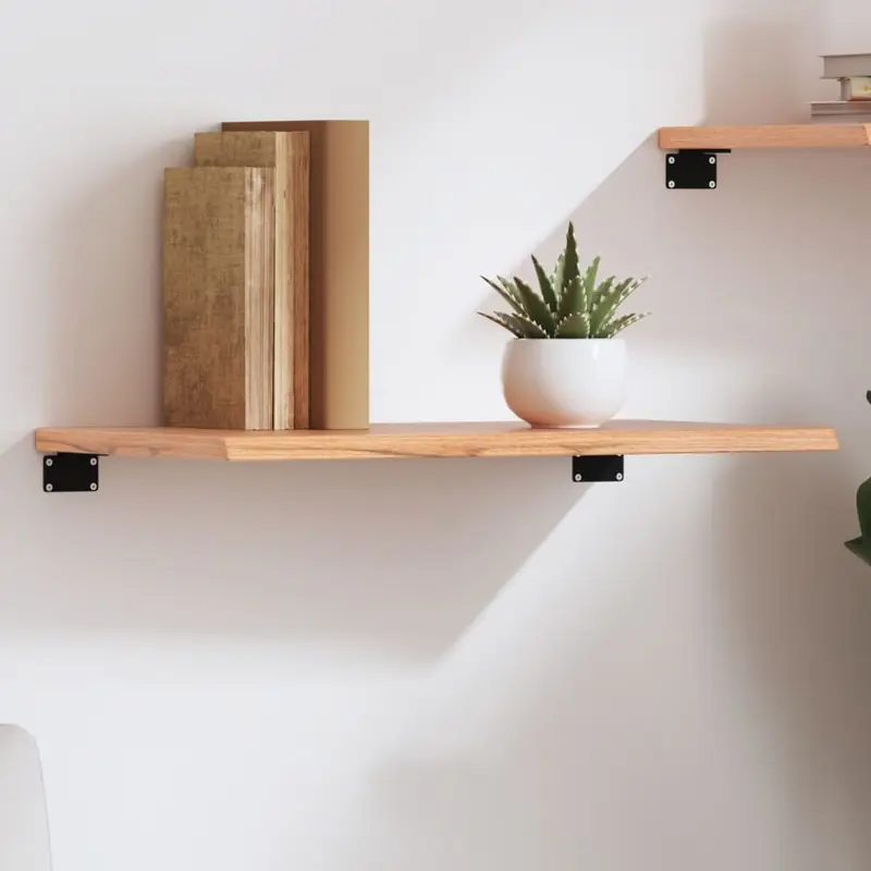 Vidaxl wandschap 60x30x2 cm behandeld massief eikenhout lichtbruin