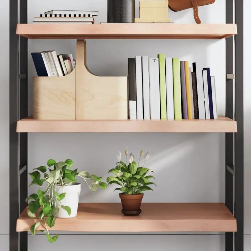 Vidaxl wandschap 80x50x(2-6) cm behandeld massief eikenhout lichtbruin