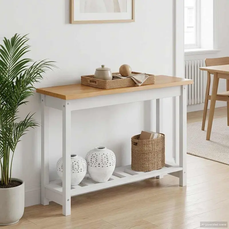 Vidaxl wandtafel ekai wit 112 x 35 x 76 cm massief grenenhout