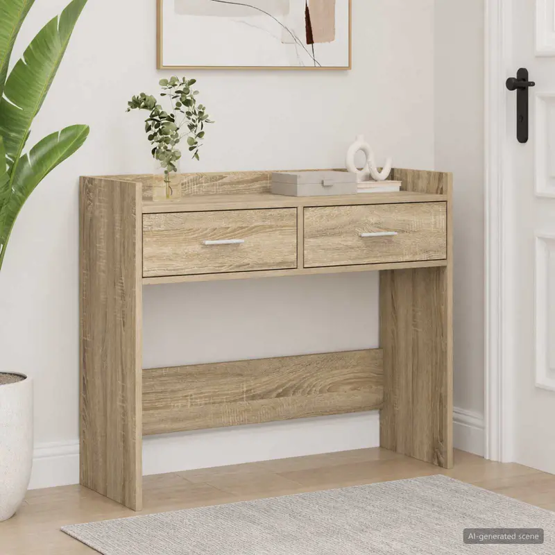 Vidaxl wandtafel sonoma eiken 90 x 35 x 80 cm bewerkt hout