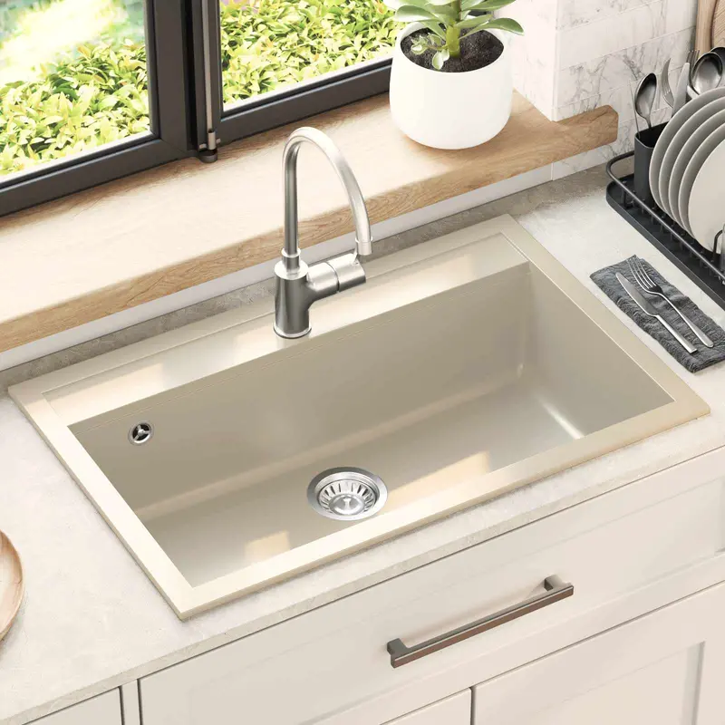 Vidaxl wasbak graniet 795 x 505 mm beige