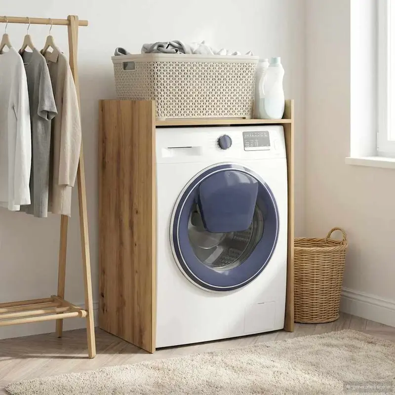 Vidaxl wasmachinekast artisanaal eiken 67,5 x 48 x 97 cm bewerkt hout