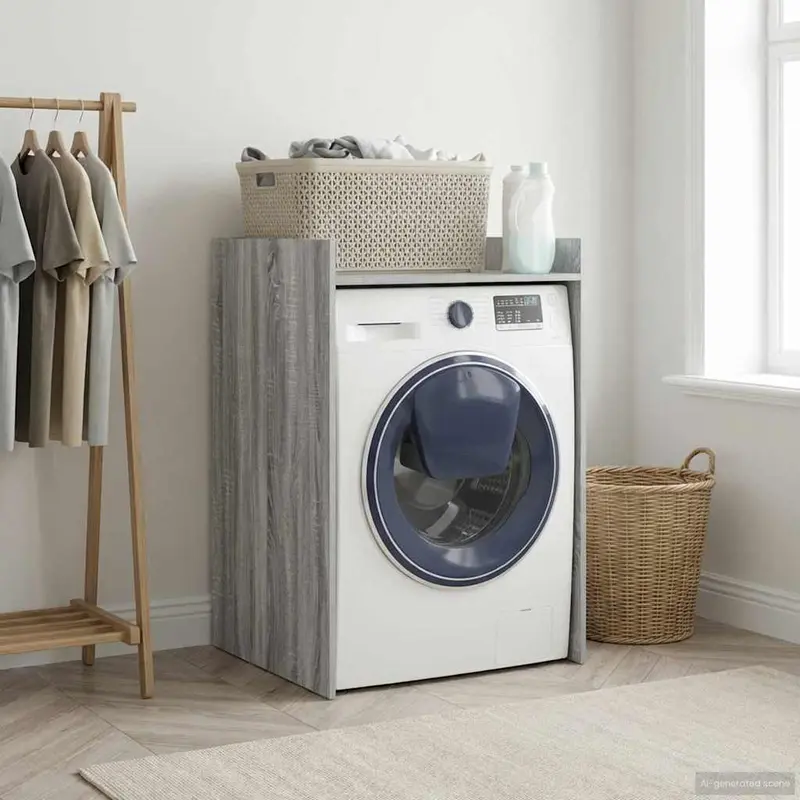 Vidaxl wasmachinekast grijs sonoma 67,5 x 62 x 97 cm bewerkt hout