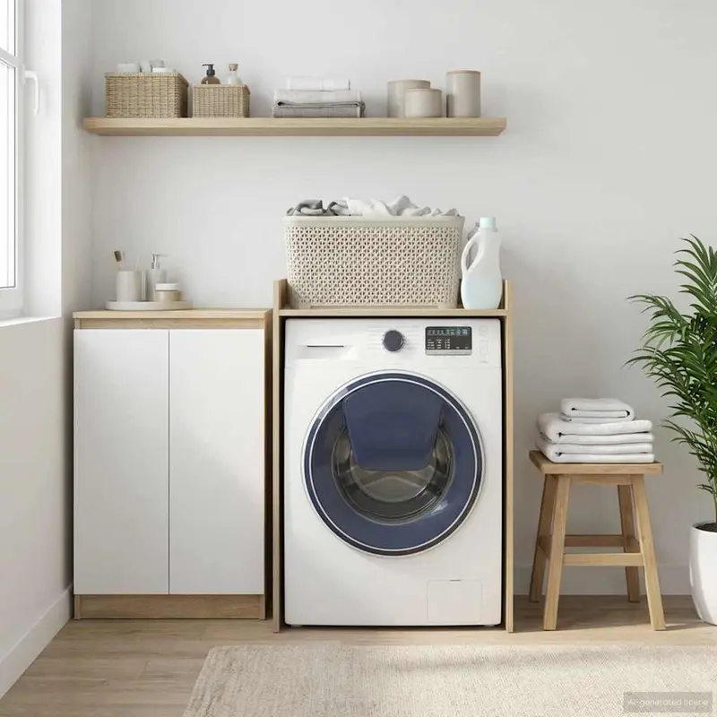 Vidaxl wasmachinekast met opslag sonoma 67,5 x 48 x 97 cm bewerkt hout
