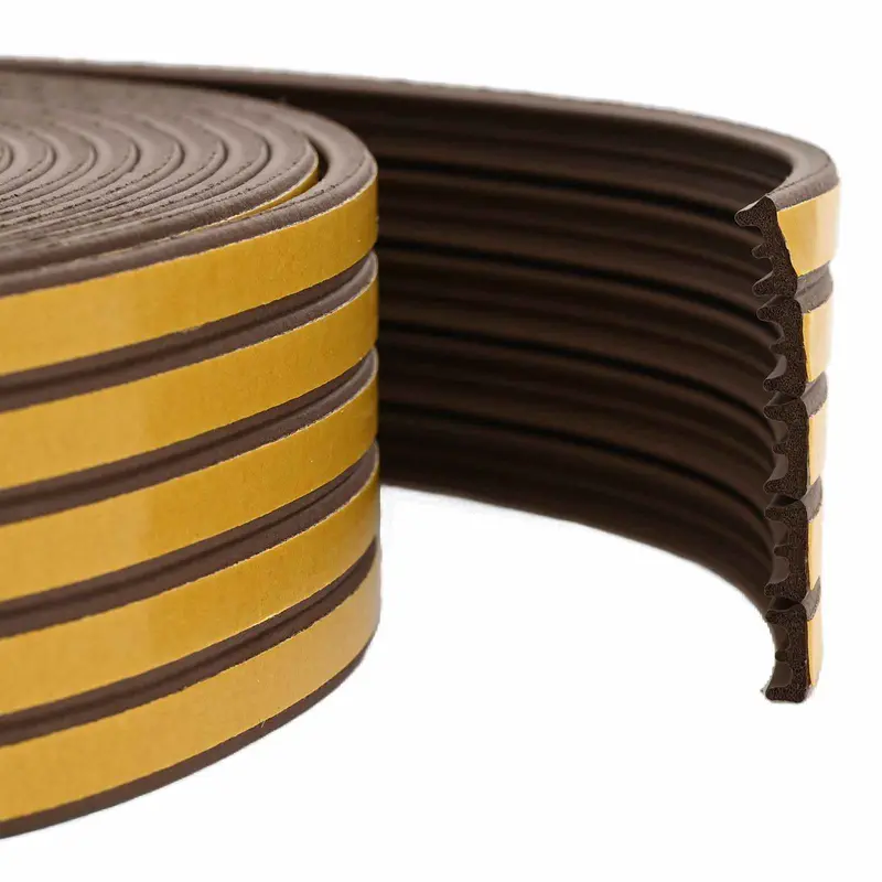 Vidaxl zelfklevende raamafdichting bruin 9 x 4 mm 12 m epdm-schuim
