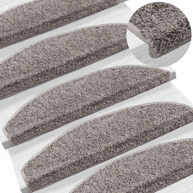 Vidaxl zelfklevende trapmatten 15 st 80 x 24,5 x 3,5 cm grijs
