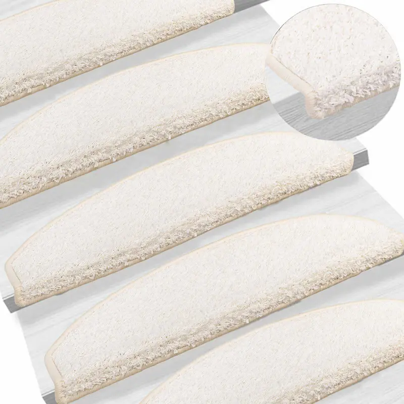 Vidaxl zelfklevende trapmatten 15 st 80 x 24,5 x 3,5 cm wit