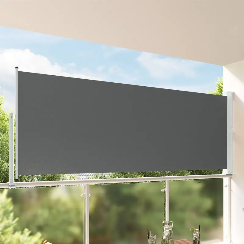 Vidaxl zijkant luifel 140 x 300 cm 100% polyester ijzer staal