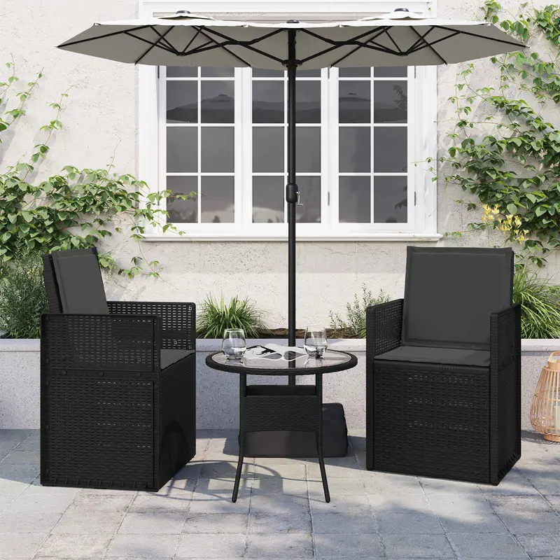 Vidaxl zit- en rugkussens polyester antraciet 47 x 45 x 2 cm