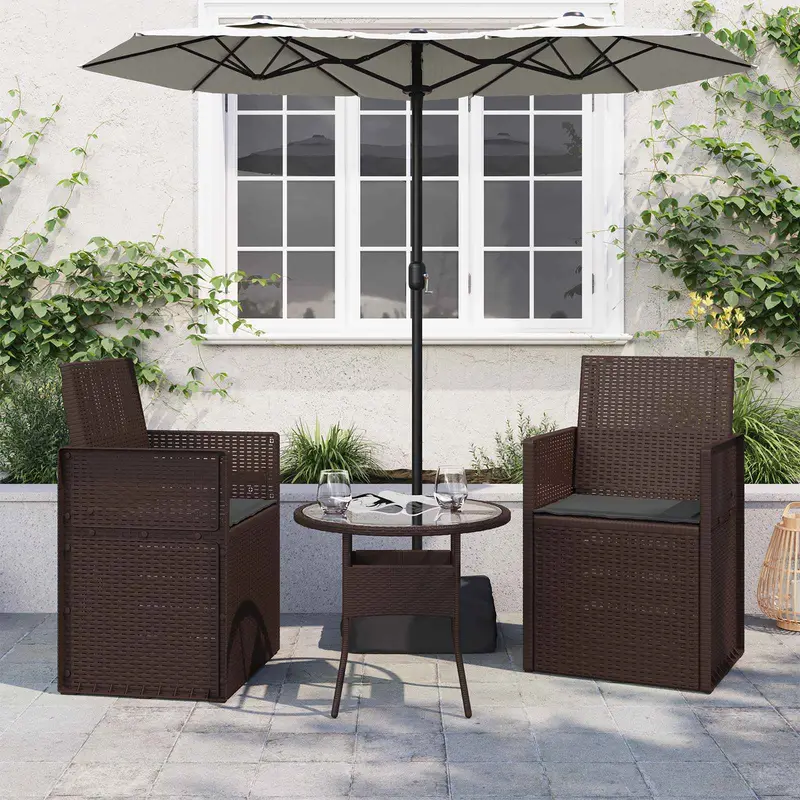 Vidaxl zitkussens 2 st polyester antraciet 47 x 36 x 2 cm