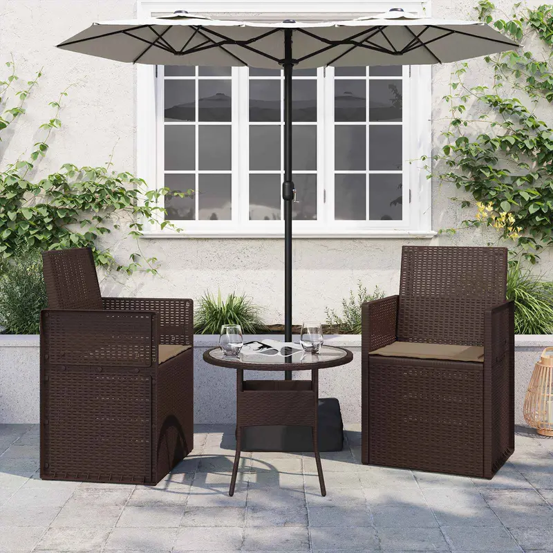 Vidaxl zitkussens 2 st polyester taupe 47 x 36 x 2 cm