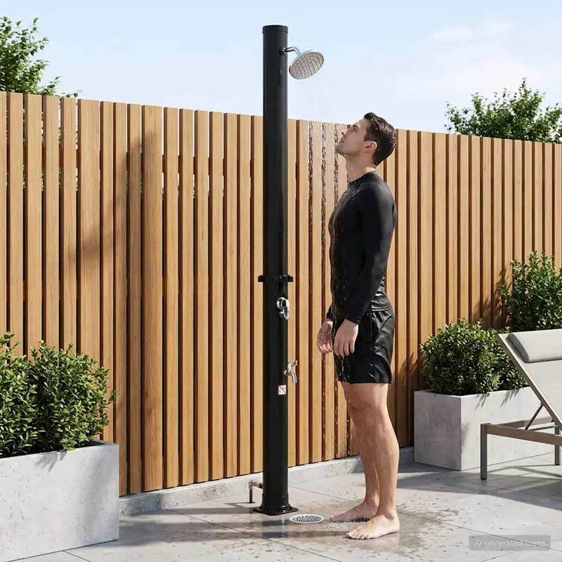Vidaxl zonne-douche met douchekop en kraan 20 l pvc, abs, zinklegering