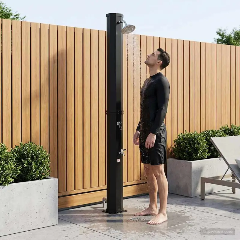 Vidaxl zonne-douche met douchekop en kraan 40 l pvc, abs, zinklegering