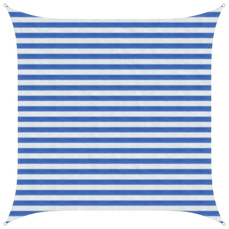 Vidaxl zonneschaduwzeil 2,5 x 2,5 m hdpe vierkant blauw en wit