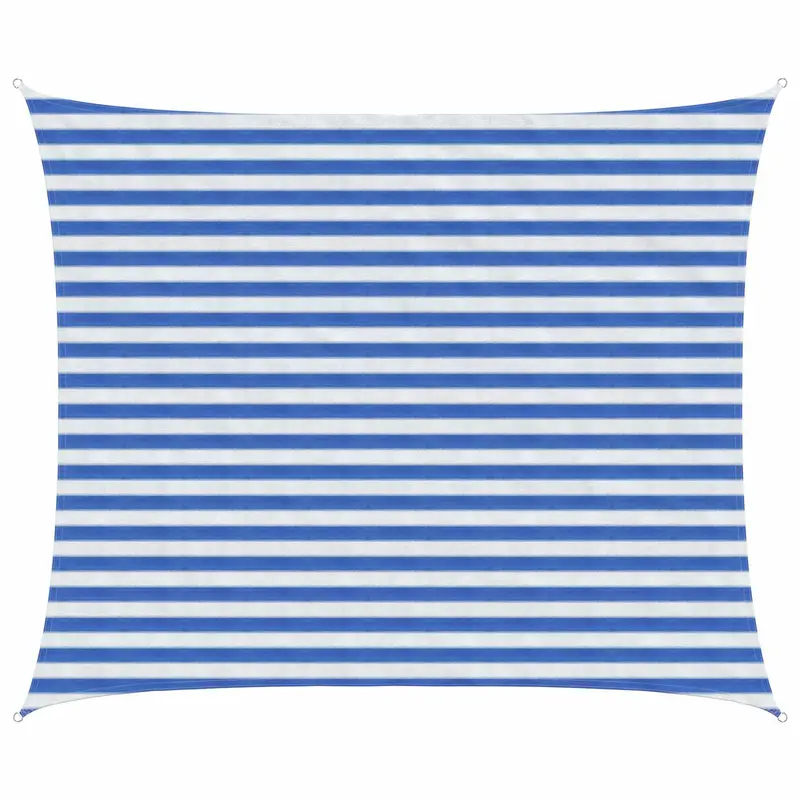 Vidaxl zonneschaduwzeil 2,5 x 3 m hdpe rechthoekig blauw en wit