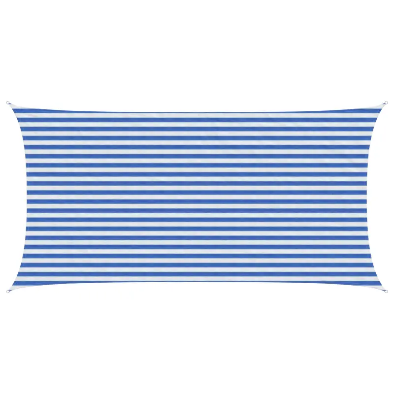 Vidaxl zonneschaduwzeil 2,5 x 5 m hdpe rechthoekig blauw en wit