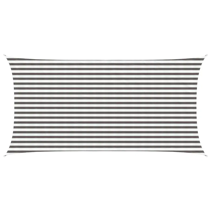 Vidaxl zonneschaduwzeil 2,5 x 5 m hdpe rechthoekig lichtgrijs en wit.