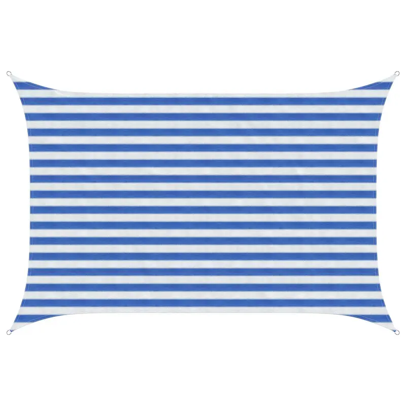 Vidaxl zonneschaduwzeil 2 x 3,5 m hdpe rechthoekig blauw en wit