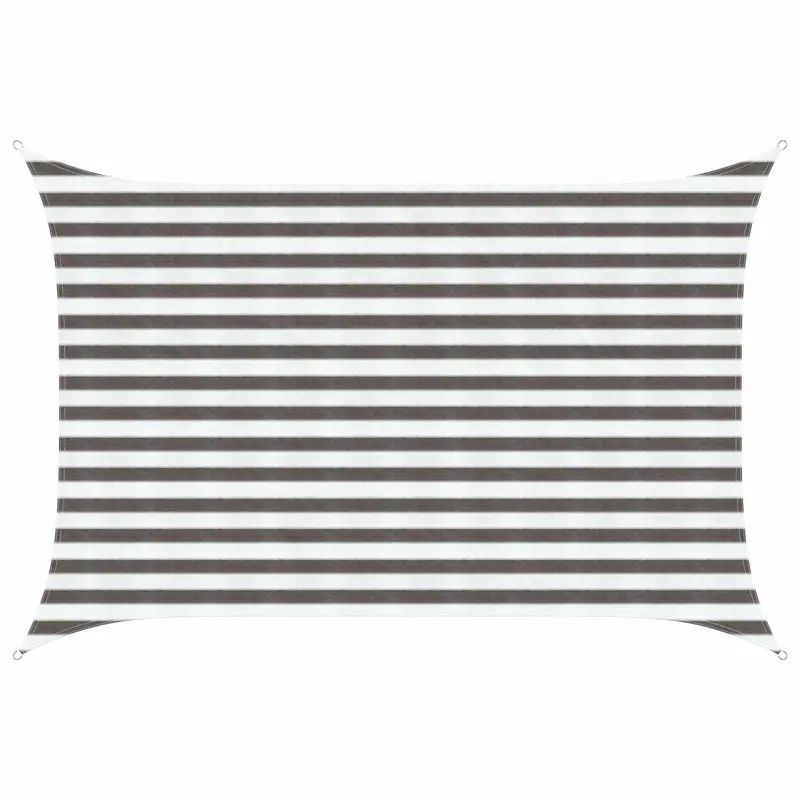 Vidaxl zonneschaduwzeil 2 x 3,5 m hdpe rechthoekig lichtgrijs en wit.