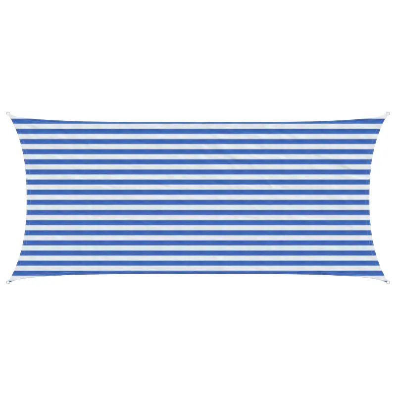 Vidaxl zonneschaduwzeil 2 x 4,5 m hdpe rechthoekig blauw en wit