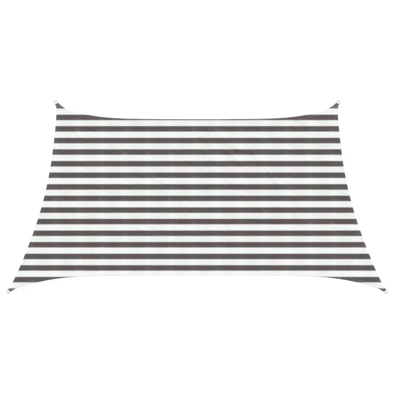 Vidaxl zonneschaduwzeil 3 4 x 2 m hdpe rechthoekig lichtgrijs en wit.