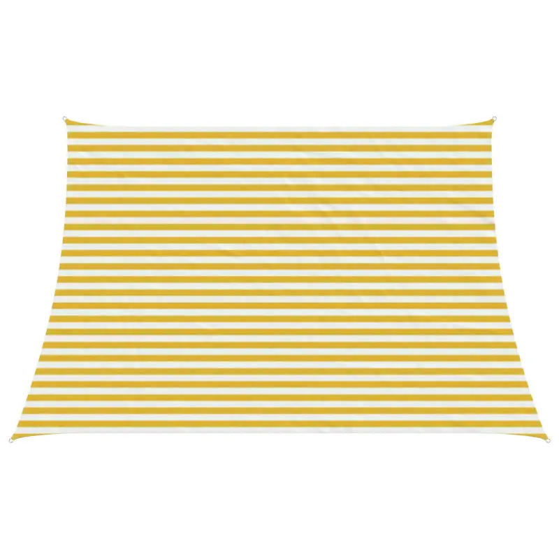 Vidaxl zonneschaduwzeil 3 4 x 3 m hdpe rechthoekig geel en wit