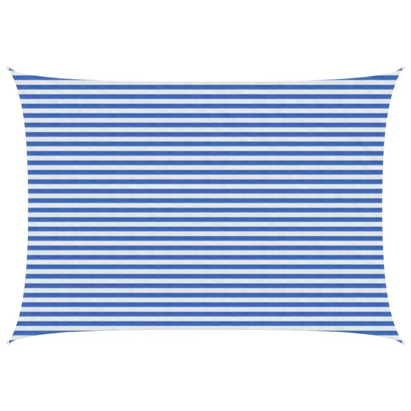 Vidaxl zonneschaduwzeil 3,5 x 4,5 m hdpe rechthoekig blauw en wit