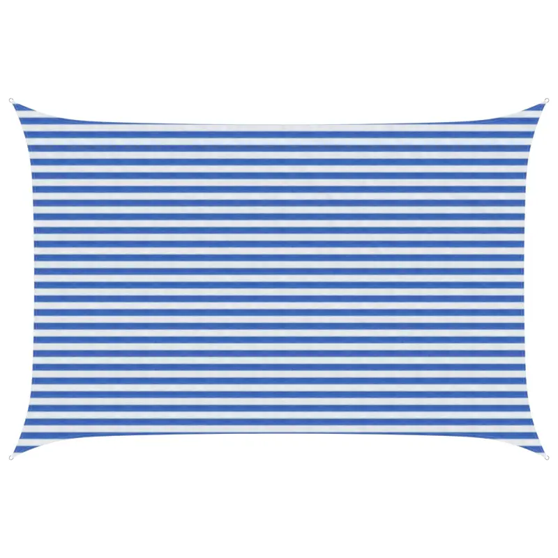 Vidaxl zonneschaduwzeil 3 x 4 m hdpe rechthoekig blauw en wit