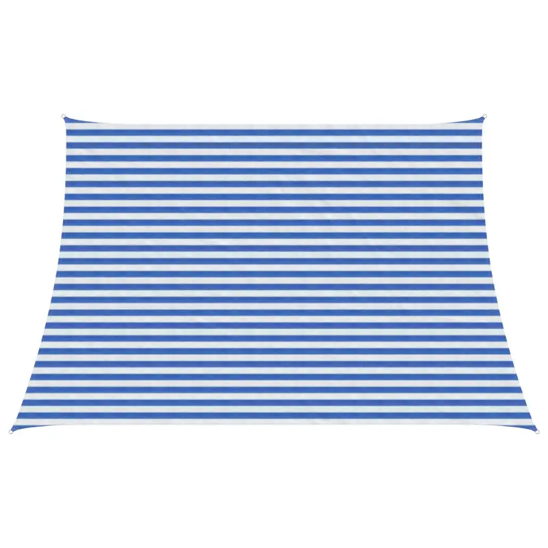 Vidaxl zonneschaduwzeil 4 5 x 3 m hdpe rechthoekig blauw en wit