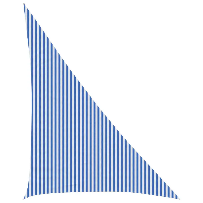 Vidaxl zonneschaduwzeil 4 x 5 x 6,8 m hdpe driehoekig blauw en wit