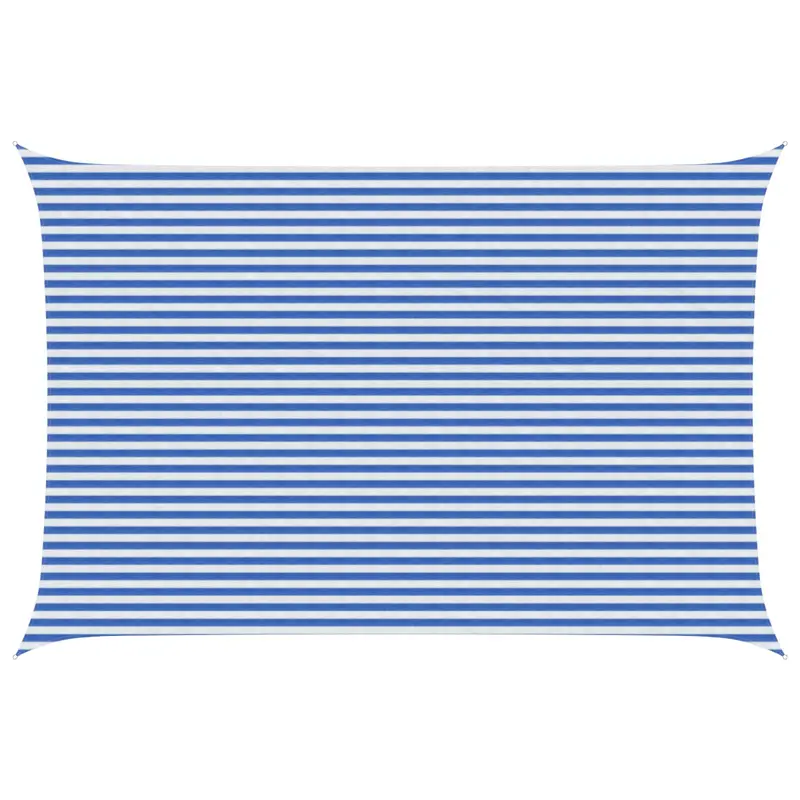 Vidaxl zonneschaduwzeil 4 x 7 m hdpe rechthoekig blauw en wit