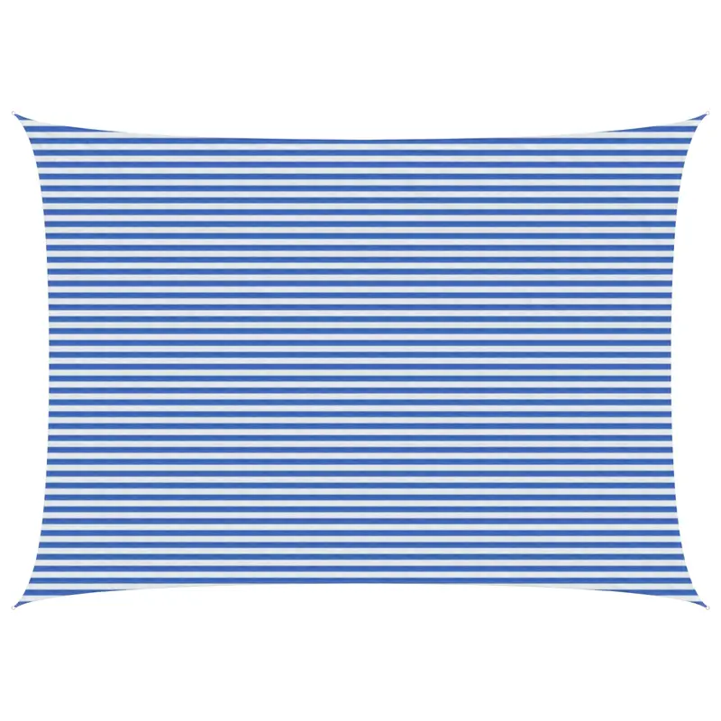 Vidaxl zonneschaduwzeil 5 x 7 m hdpe rechthoekig blauw en wit