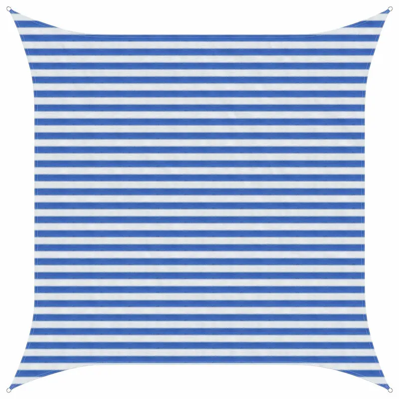 Vidaxl zonneschaduwzeil blauw en wit 3 x 3 m hdpe