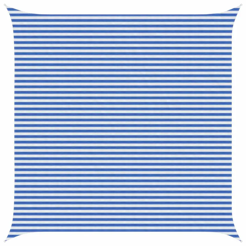 Vidaxl zonneschaduwzeil blauw en wit 5 x 5 m hdpe