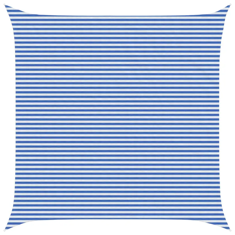 Vidaxl zonneschaduwzeil blauw en wit 6 x 6 m hdpe