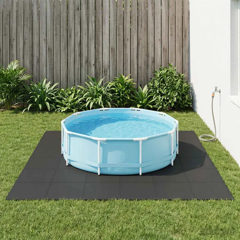 Vidaxl zwembad grondmat 12 st zwart 4,32 m² eva schuim