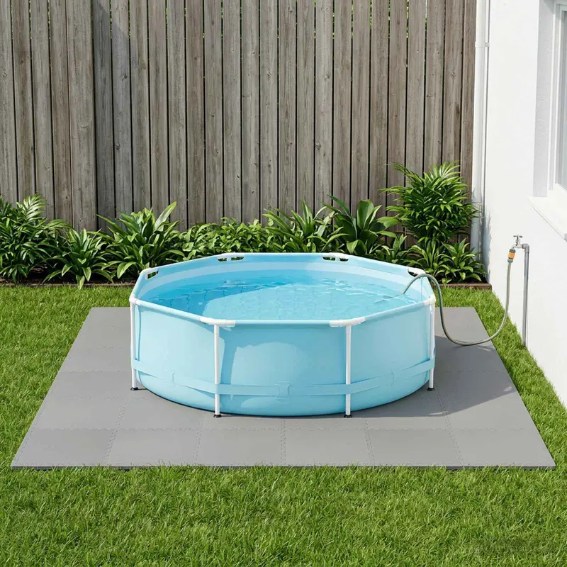 Vidaxl zwembad grondmat 24 st grijs 8,64 m² eva schuim