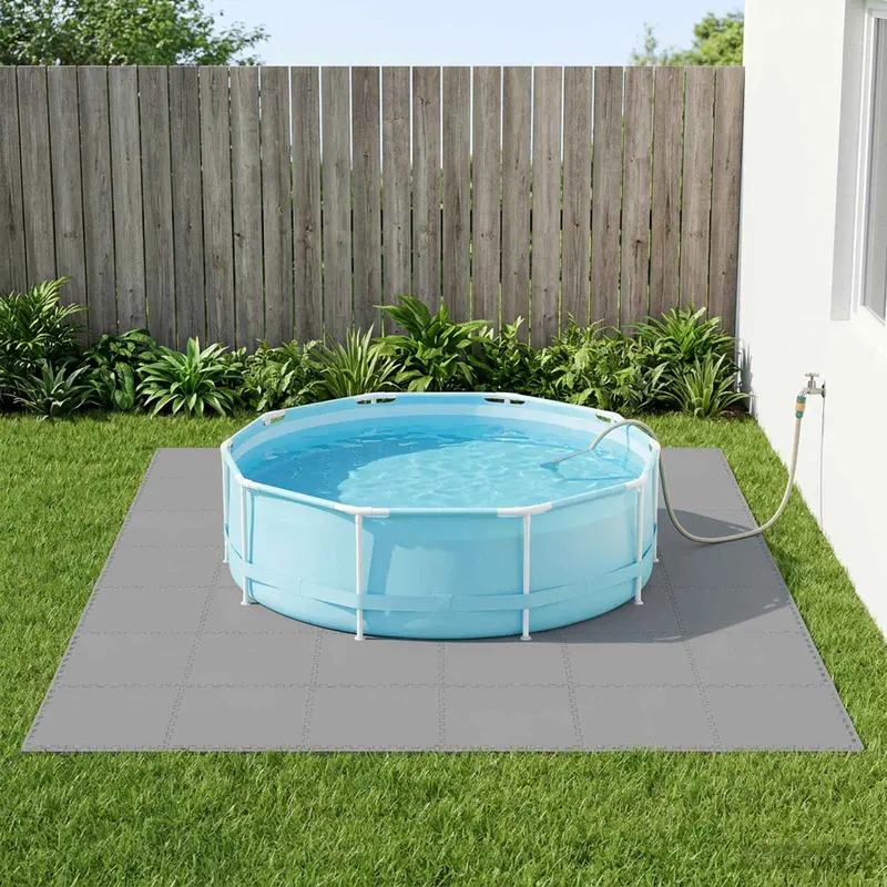 Vidaxl zwembad grondmat 40 st grijs 14,4 m² eva schuim