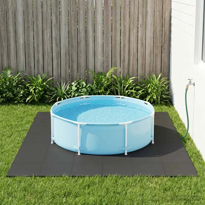 Vidaxl zwembad grondmat 50 st zwart 18 m² eva schuim
